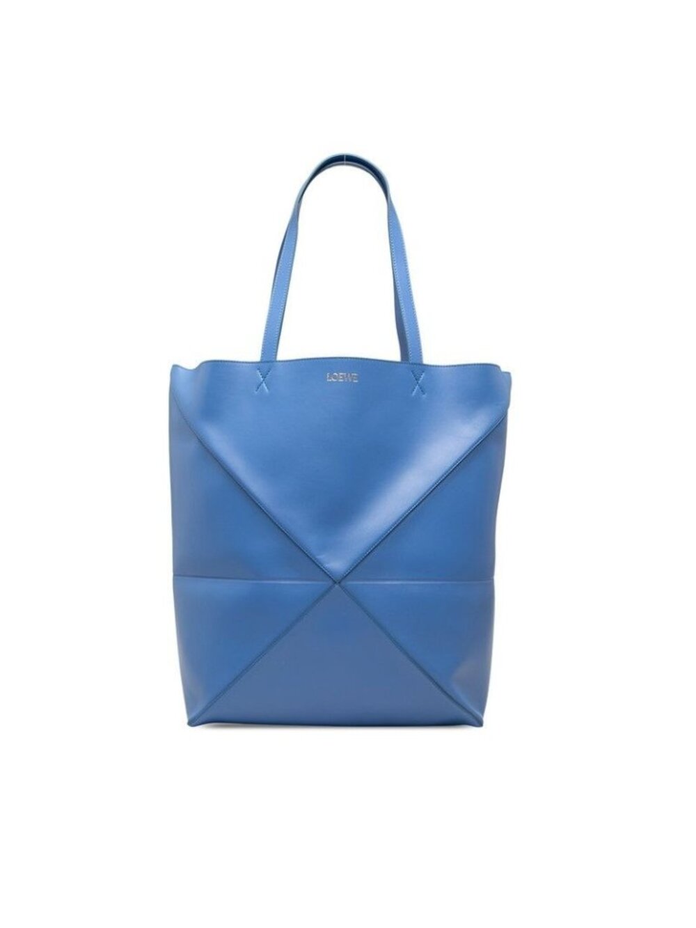 Loewe Puzzle Fold Tote Horizontal Large Blue Leather